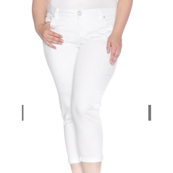 Slink boyfriend white jeans sz 24 NWT plus size beachy coastal - Picture 1 of 8